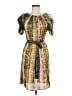 FIGLEAVES 100% Polyester Print Yellow Cocktail Dress Size 8 - photo 1