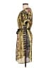 FIGLEAVES 100% Polyester Print Yellow Cocktail Dress Size 8 - photo 5