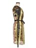 FIGLEAVES 100% Polyester Print Yellow Cocktail Dress Size 8 - photo 4