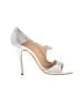 Oscar De La Renta Metallic Silver Sandals Size EU 38 1/2 - photo 1