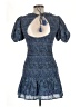 Unbranded Tweed Blue Cocktail Dress Size L (estimated) - photo 2