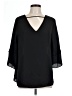 DR2 100% Polyester Black 3/4 Sleeve Blouse Size L - photo 1