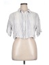 Thread & Supply Stripes Silver Short Sleeve Blouse Size XL - photo 1