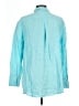Talbots 100% Linen Solid Teal Long Sleeve Button-Down Shirt Size L - photo 2