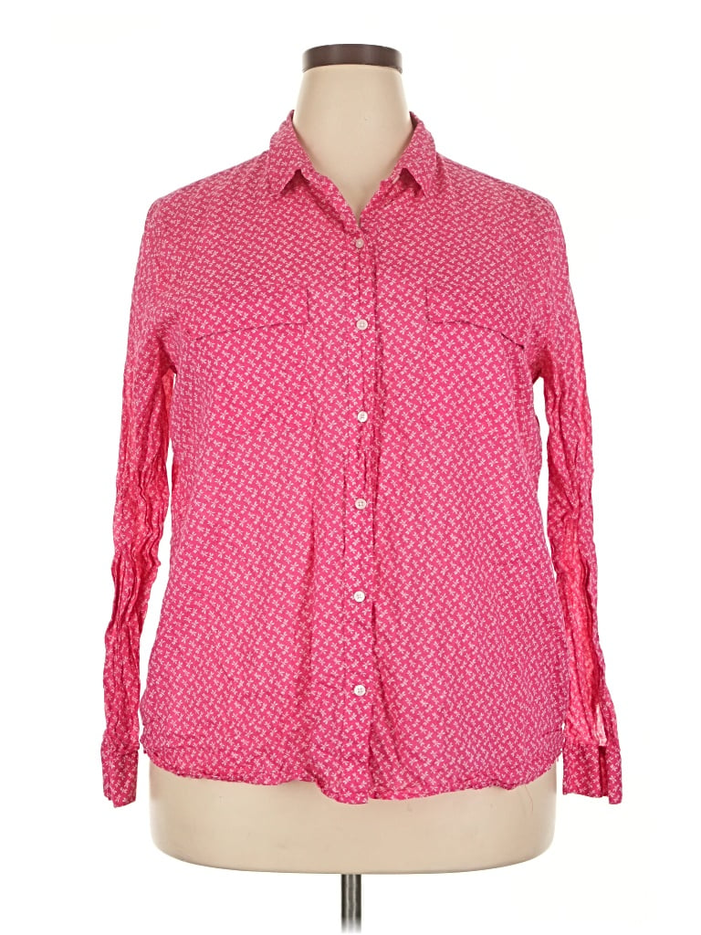 Pre-owned Gap Outlet Long Sleeve Button Down Shirt In Pink