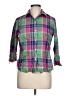 Chaps 100% Cotton Plaid Green 3/4 Sleeve Button-Down Shirt Size L (petite) - photo 1
