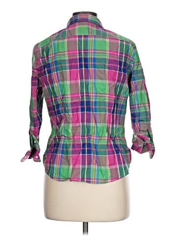 Chaps 3/4 Sleeve Button-Down Shirt (view 2)