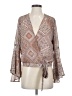 Willow & Root 100% Polyester Brown Long Sleeve Blouse Size S - photo 1