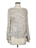 She + Sky Metallic Silver Long Sleeve Blouse Size S - photo 1