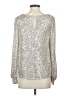 She + Sky Metallic Silver Long Sleeve Blouse Size S - photo 2