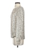 She + Sky Metallic Silver Long Sleeve Blouse Size S - photo 5