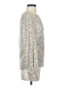 She + Sky Metallic Silver Long Sleeve Blouse Size S - photo 4