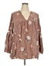 Torrid 100% Rayon Brown Long Sleeve Blouse Size 3X Plus (3) - photo 1