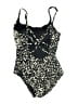 Aqua Green Print Black One Piece Swimsuit Size M (estimated) - photo 2