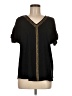 Miami 100% Polyester Black Short Sleeve Blouse Size M - photo 1