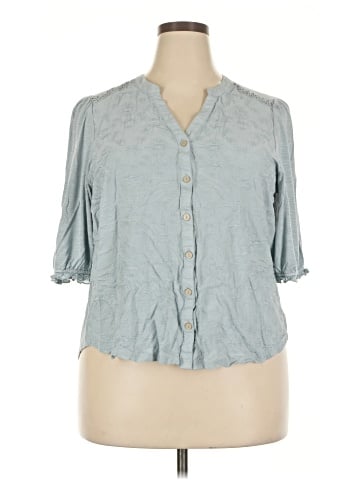 Democracy 3/4 Sleeve Button-Down Shirt (view 1)