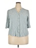 Democracy Blue 3/4 Sleeve Button-Down Shirt Size 2X - photo 1