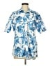 Unbranded Tropical Blue Short Sleeve Button-Down Shirt Size M - photo 1