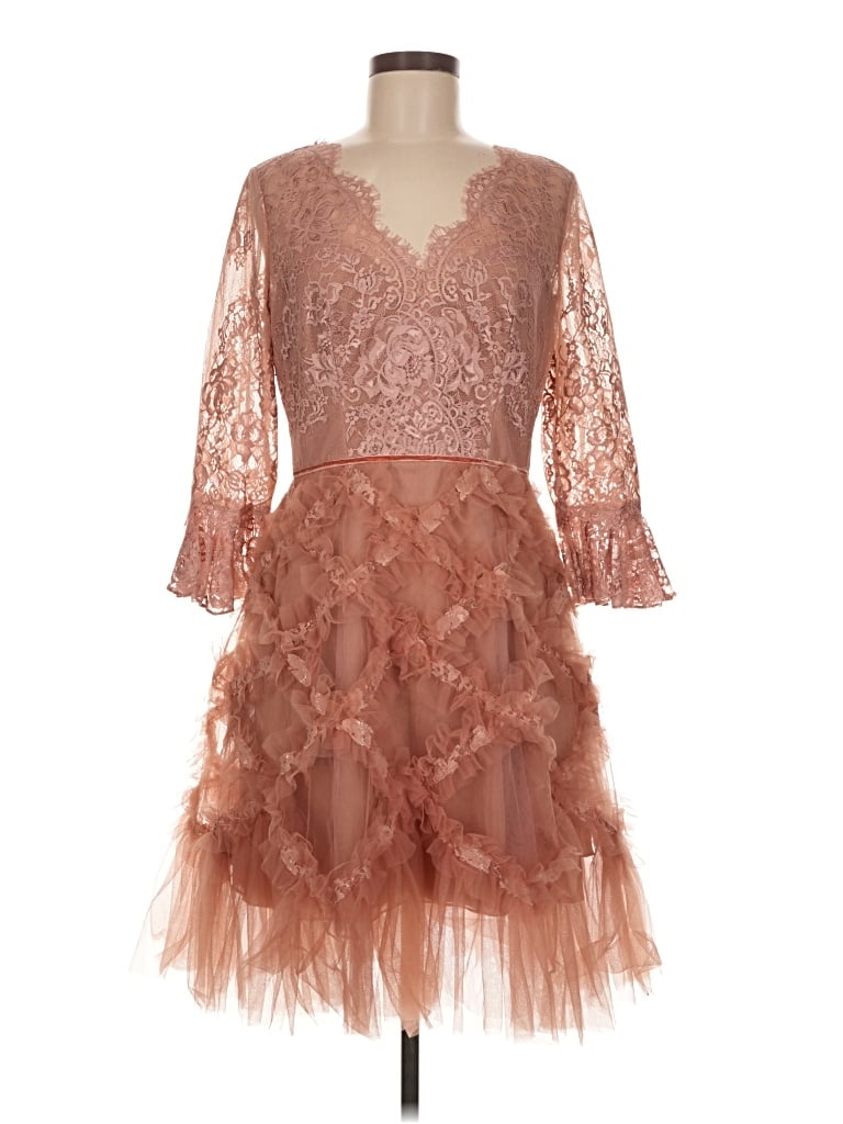 Pre-owned Marchesa Notte Cocktail Dress In Pink