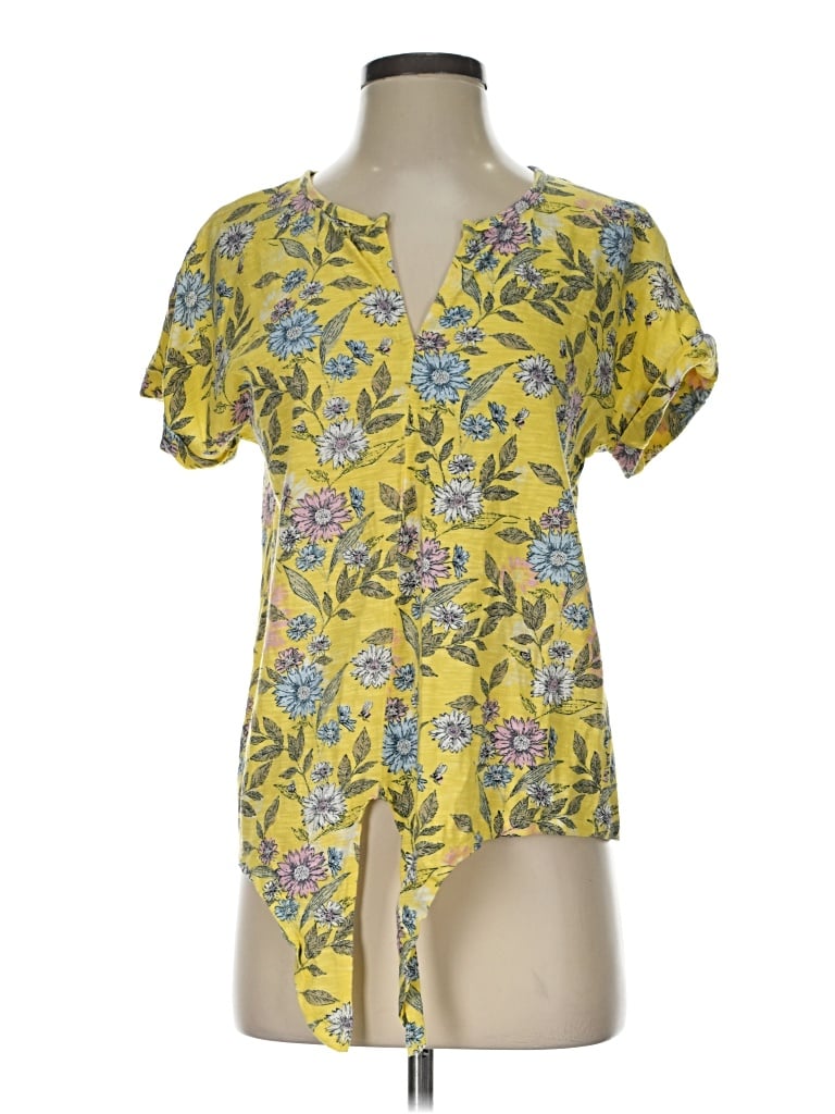 Pre-owned Style & Co Short Sleeve T-shirt In Yellow