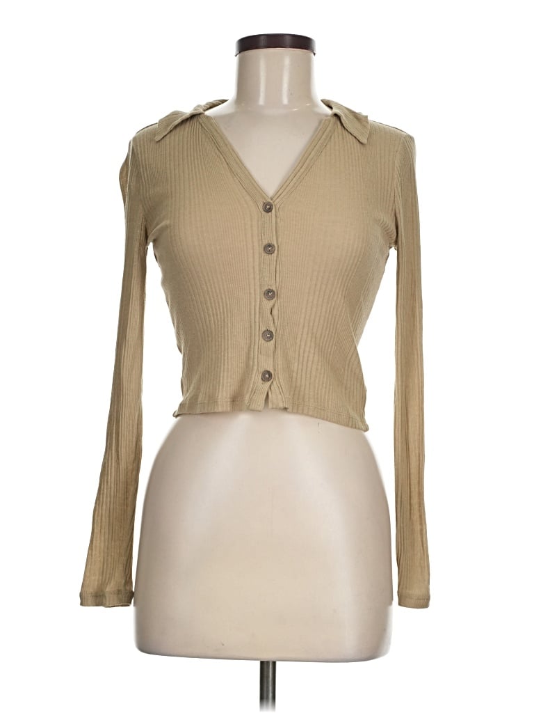 Pre-owned Madewell Long Sleeve Blouse In Tan