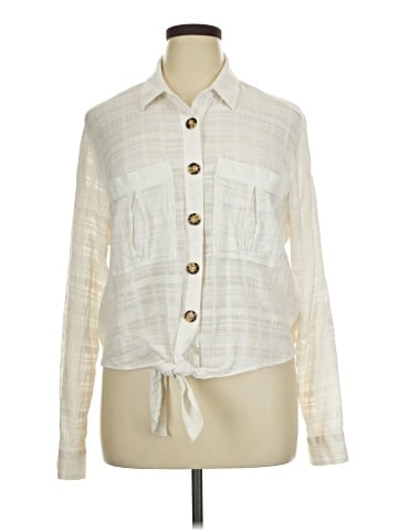 Express Long Sleeve Button-Down Shirt (view 1)
