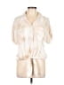Caffé Marrakesh 100% Rayon Tie-dye Ivory Short Sleeve Blouse Size L - photo 1