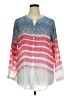 MULTIPLES Color Block Pink Long Sleeve Blouse Size 1X - photo 1