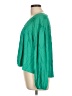 Main Strip 100% Rayon Green Long Sleeve Blouse Size L - photo 5