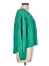 Main Strip 100% Rayon Green Long Sleeve Blouse Size L - photo 4