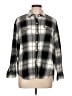 Old Navy 100% Cotton Plaid Black Long Sleeve Button-Down Shirt Size L - photo 1