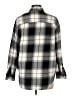 Old Navy 100% Cotton Plaid Black Long Sleeve Button-Down Shirt Size L - photo 2