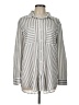 a.n.a. A New Approach 100% Polyester Stripes Silver Long Sleeve Blouse Size L - photo 1