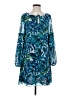 Chloe Oliver 100% Polyester Print Blue Casual Dress Size XS - photo 1