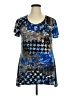 Brittany Black Blue Short Sleeve Top Size XL - photo 1