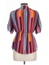 J for Justify 100% Polyester Color Block Orange Short Sleeve Blouse Size L - photo 2