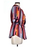 J for Justify 100% Polyester Color Block Orange Short Sleeve Blouse Size L - photo 4