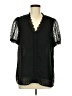 Unbranded 100% Polyester Black Short Sleeve Blouse Size M - photo 1