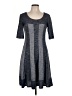 Connected Apparel 100% Polyester Chevron-herringbone Gray Casual Dress Size 12 - photo 1