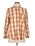 Universal Thread Checkered-gingham Orange Long Sleeve Button-Down Shirt Size L - photo 1
