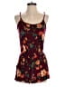 Ambiance 100% Rayon Floral Burgundy Romper Size S - photo 1