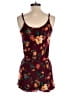 Ambiance 100% Rayon Floral Burgundy Romper Size S - photo 2