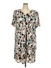Connected Apparel 100% Polyester Print Tan Casual Dress Size 24 - photo 1
