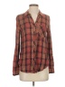 Maurices 100% Rayon Plaid Brown Long Sleeve Button-Down Shirt Size S - photo 1