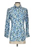 Chico's Animal Print Blue 3/4 Sleeve Blouse Size Sm (0.5) - photo 1