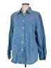 Barbie 100% Cotton Blue Long Sleeve Button-Down Shirt One size - photo 1