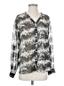 Alberto Makali 100% Polyester Silver Long Sleeve Blouse Size S - photo 1