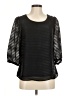 H&M 100% Polyester Black 3/4 Sleeve Blouse Size 8 - photo 1