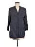 Market and Spruce 100% Polyester Polka Dots Blue 3/4 Sleeve Blouse Size M - photo 1