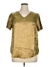 Shein Curve 100% Polyester Metallic Gold Short Sleeve Blouse Size 0X - photo 1